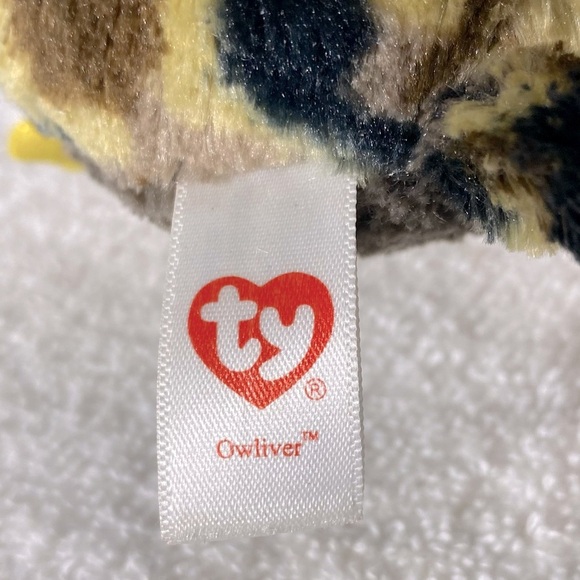 Ty Beanie Boo Owliver The Camouflaged Owl Plush Toy Stuffed Animal - Picture 10 of 11